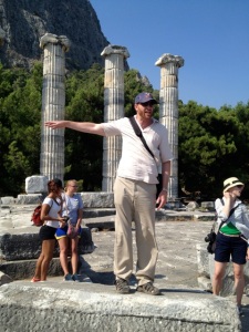 Dad lecturing to his students at Priene, an ancient Greek city