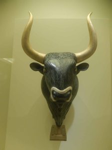 A spectacular Bronze bull's head from the excavations at Knossos