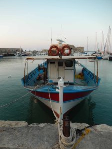 A boat in the Heraklion harbour